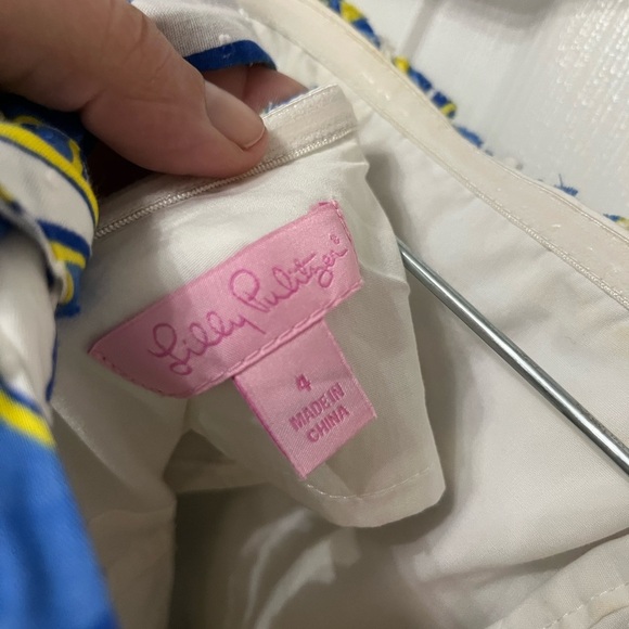 Lilly‎ Pulitzer Blue White Sailboat Strapless Dress - Picture 6 of 7